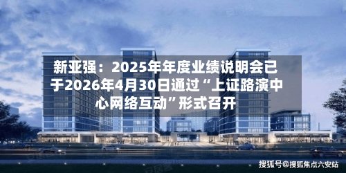 新亚强：2025年年度业绩说明会已于2026年4月30日通过“上证路演中心网络互动”形式召开-第2张图片